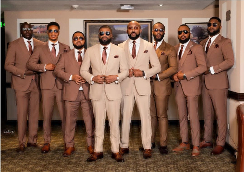 Banky W, Best Man to the groom at Mercy Chinwo's wedding 