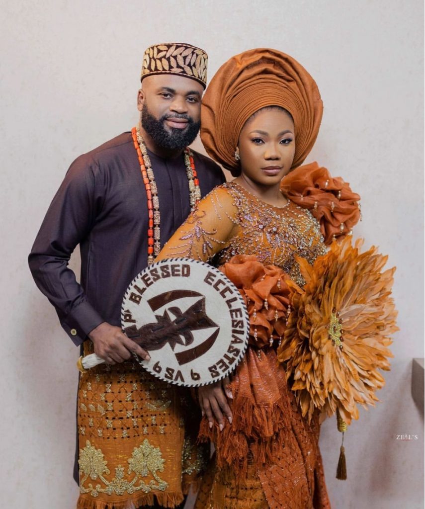 Mercy Chinwo with Pastor Blessed (Traditional marriage)